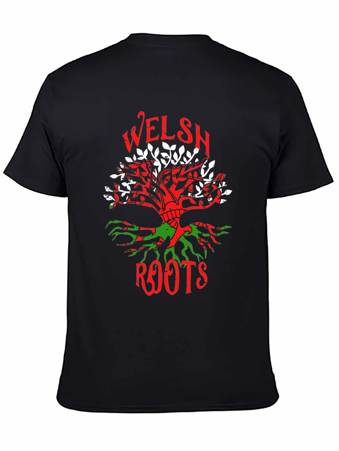 Welsh Roots Tree Graphic T-Shirt Black