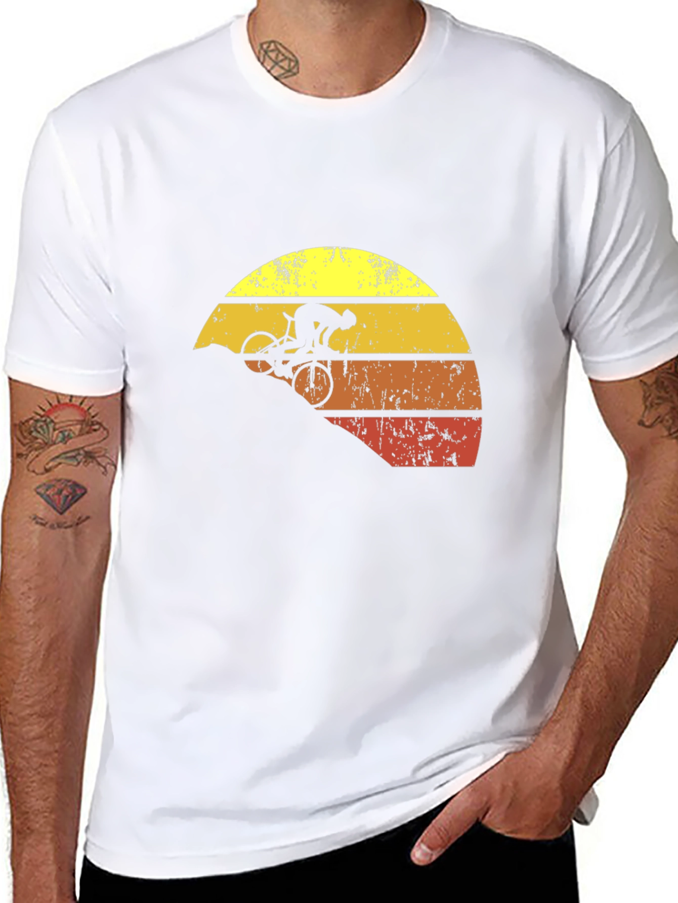 Mountain Biker Sunset Graphic T-Shirt