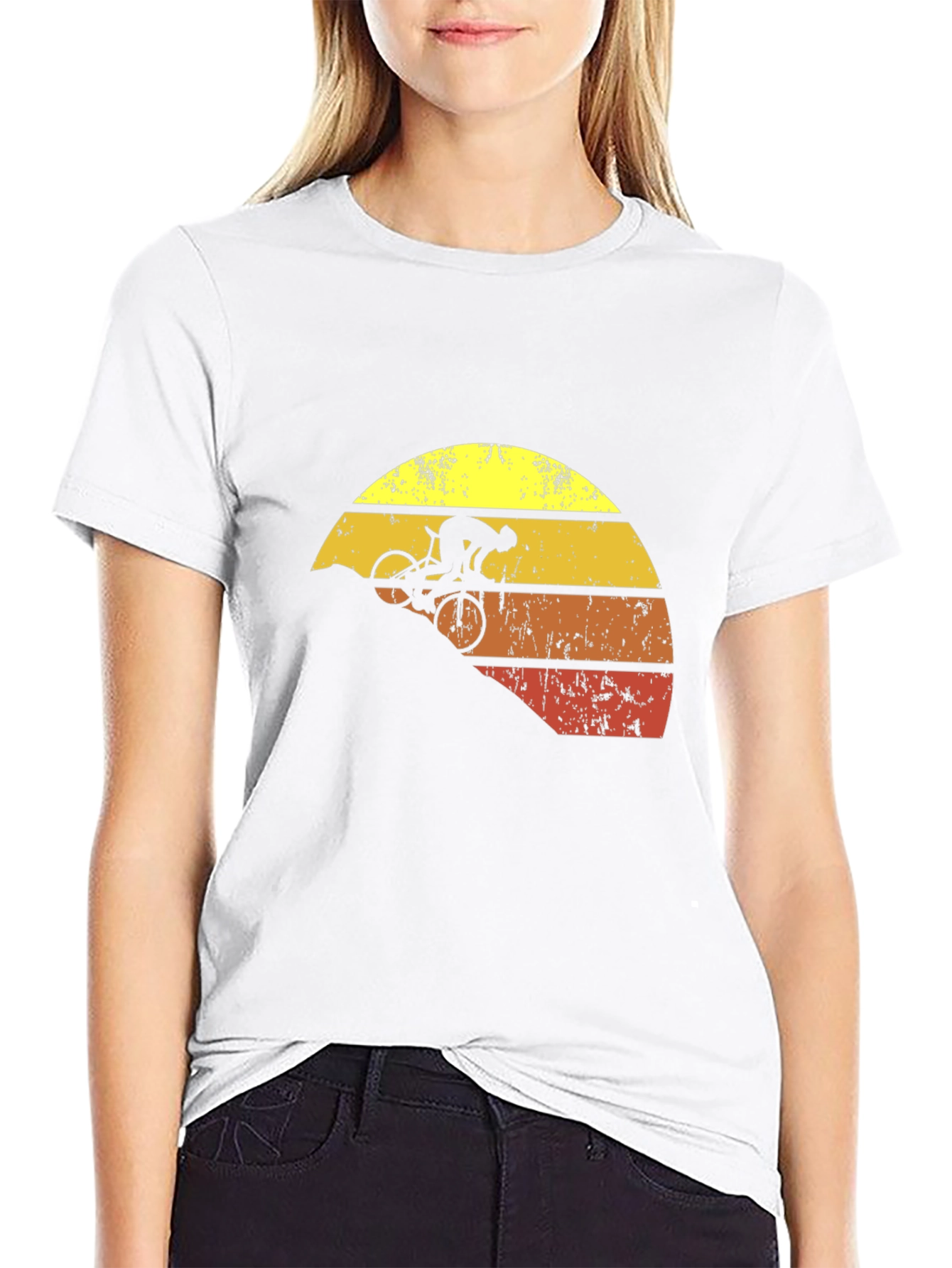 Mountain Biker Sunset Graphic T-Shirt