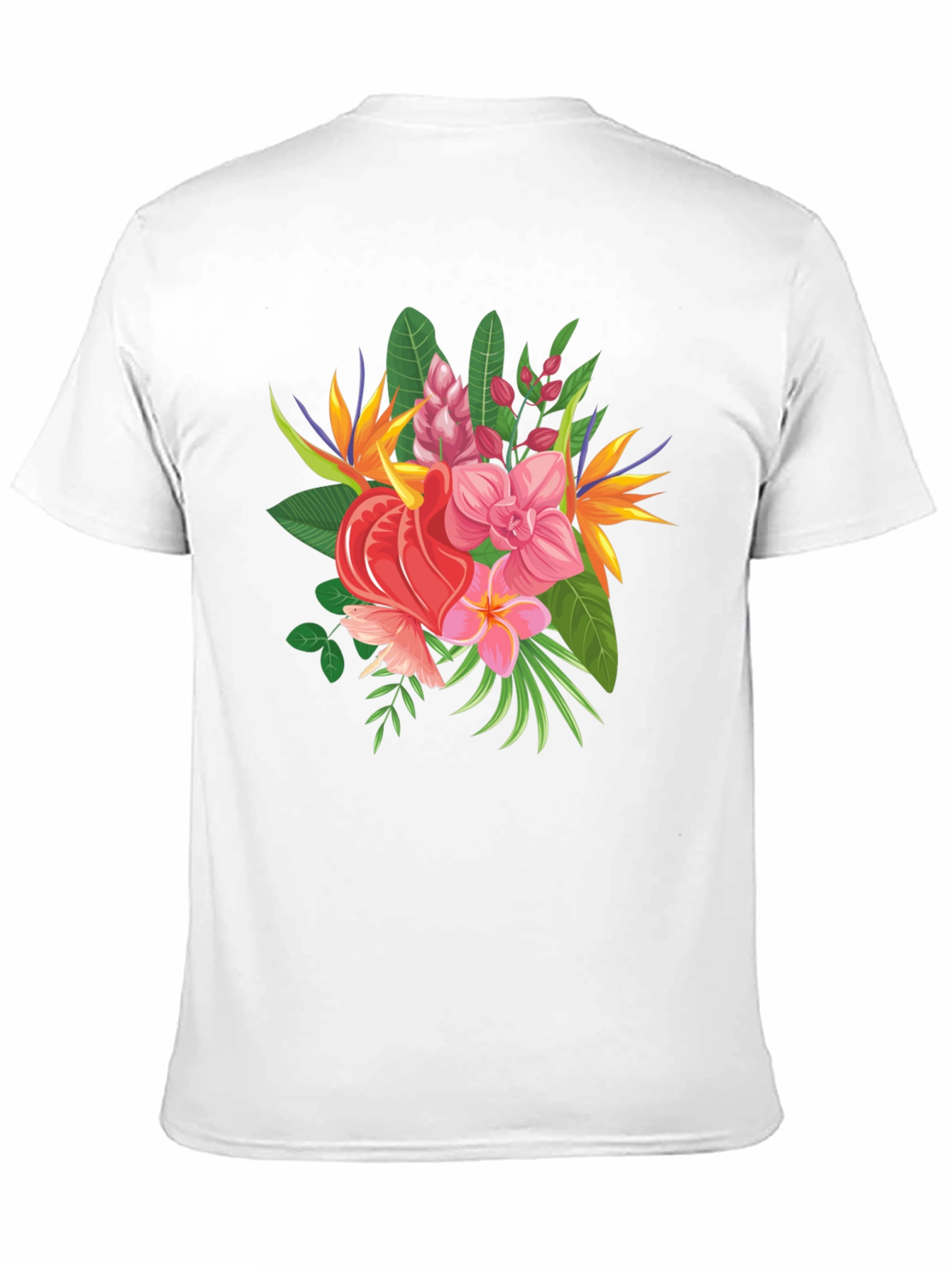 Tropical Floral Graphic Tee - Black Casual Shirt