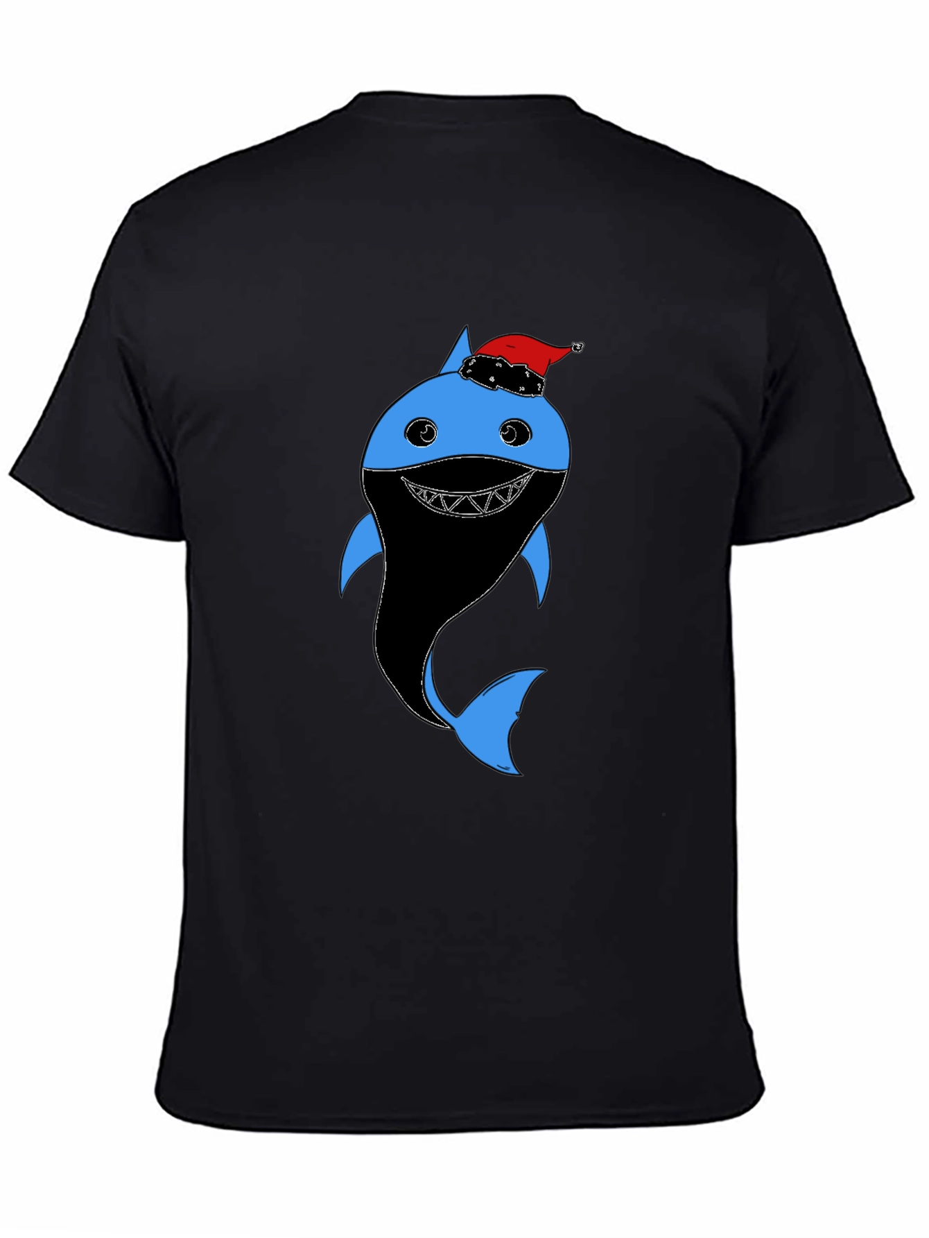 Festive Shark Graphic Tee - Holiday Humor