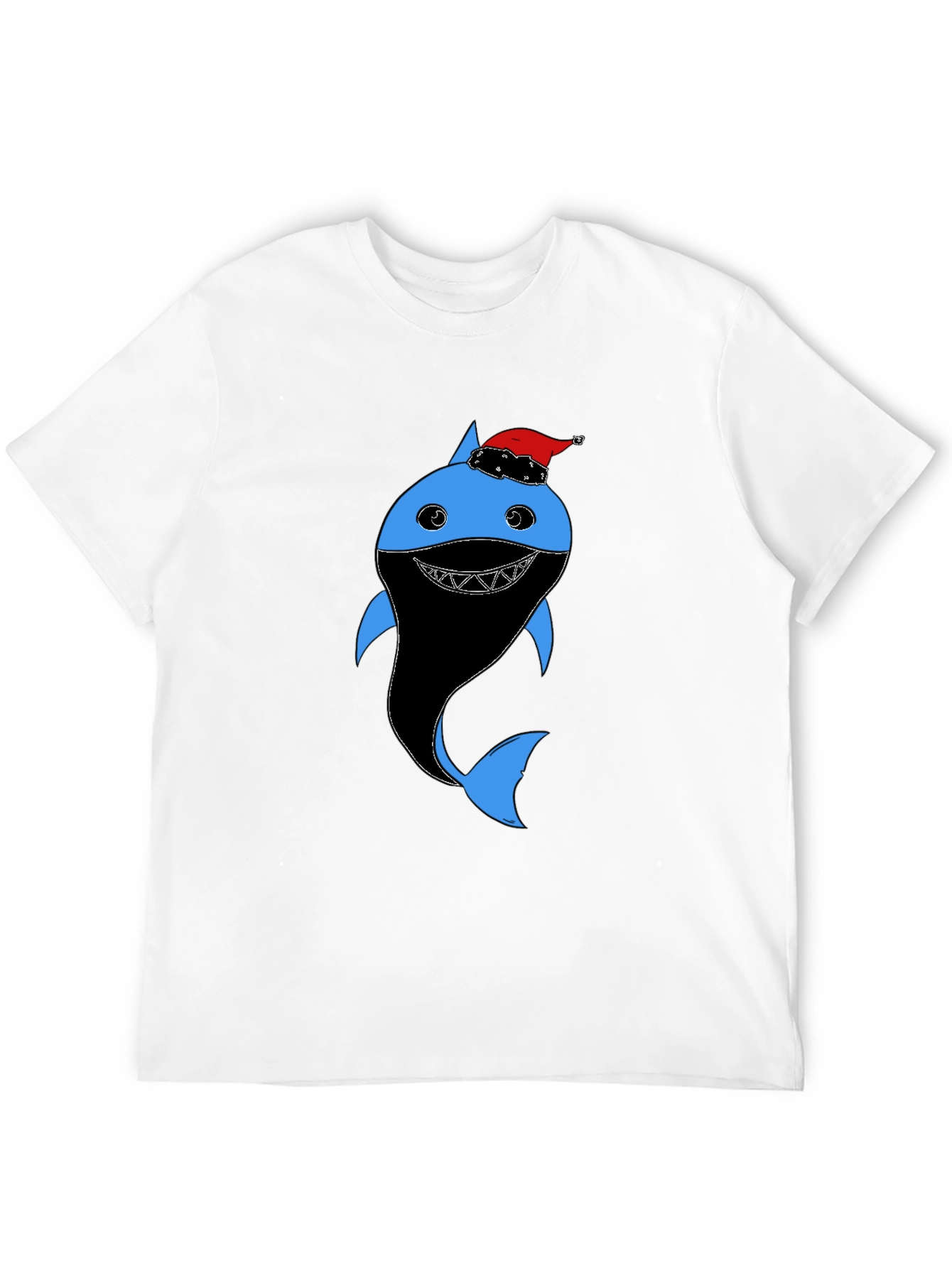 Festive Shark Graphic Tee - Holiday Humor