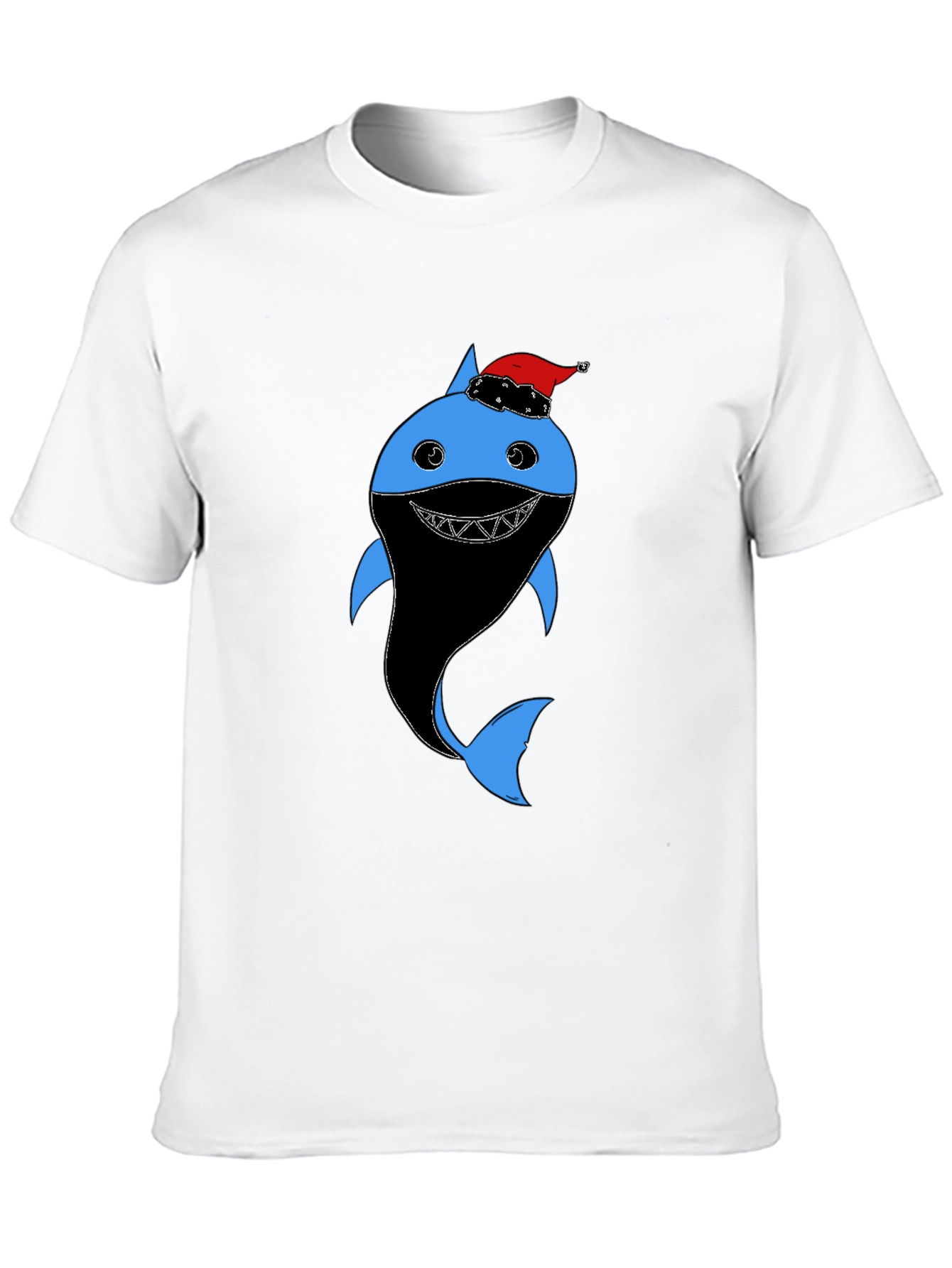 Festive Shark Graphic Tee - Holiday Humor