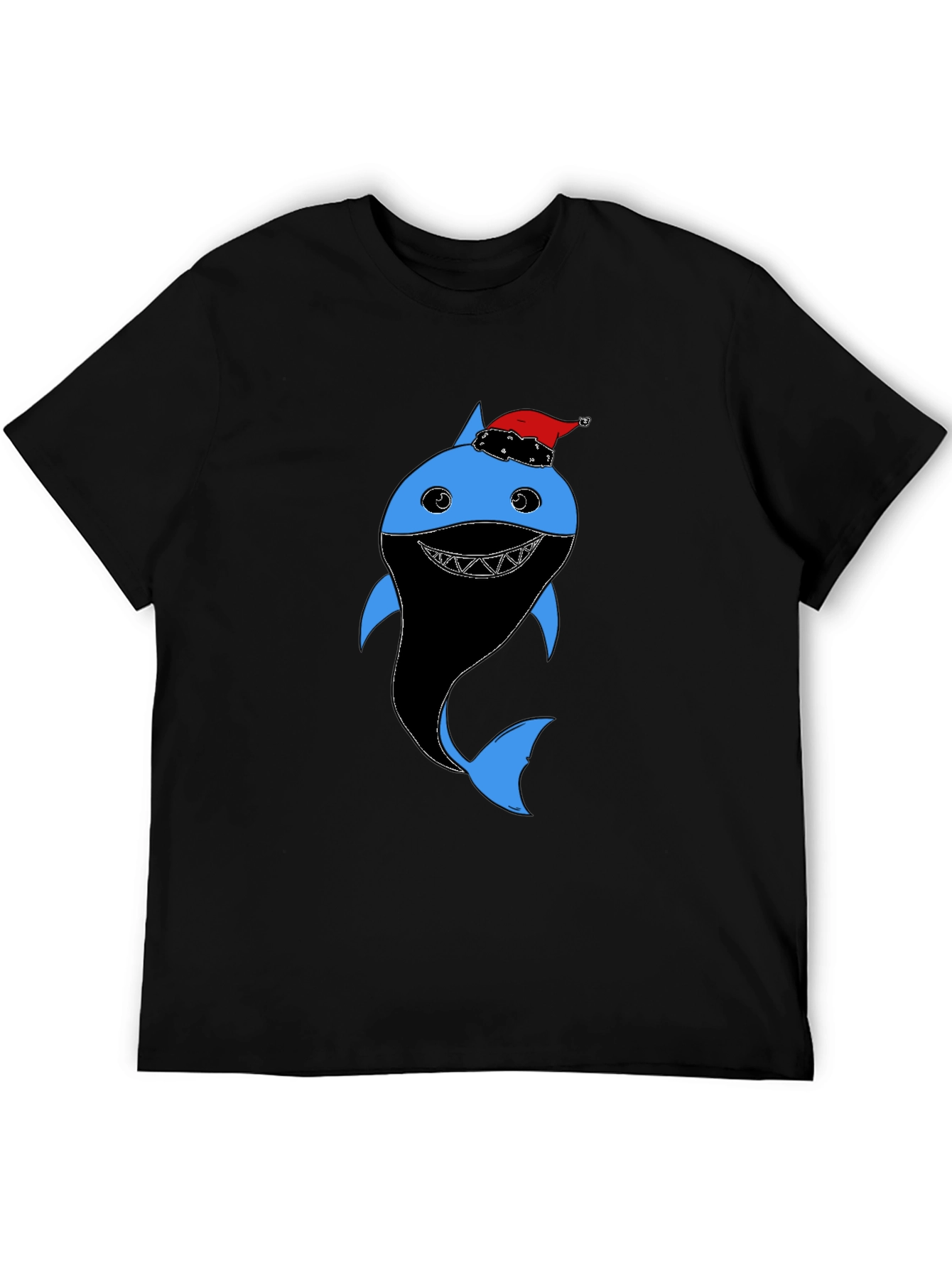 Festive Shark Graphic Tee - Holiday Humor