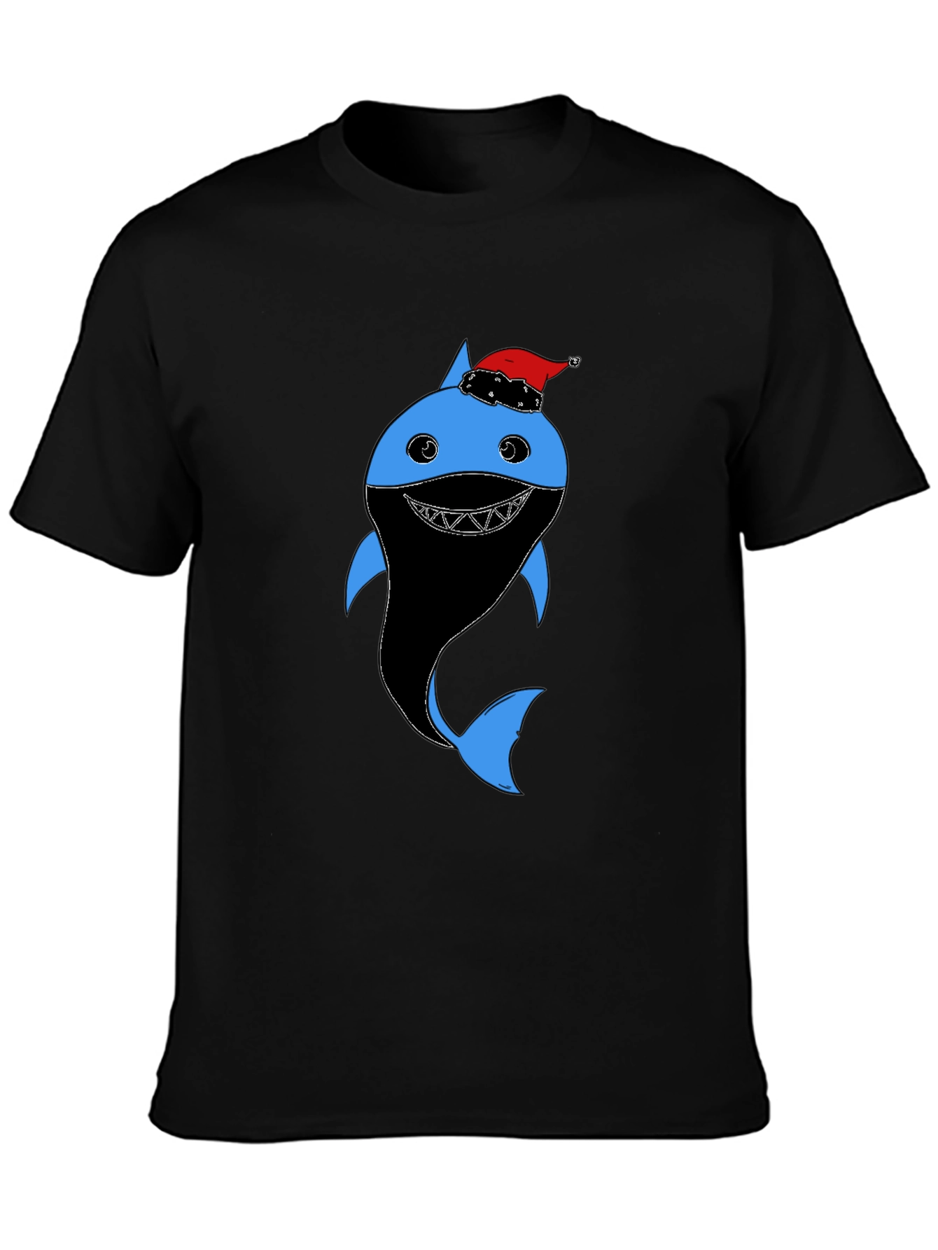 Festive Shark Graphic Tee - Holiday Humor