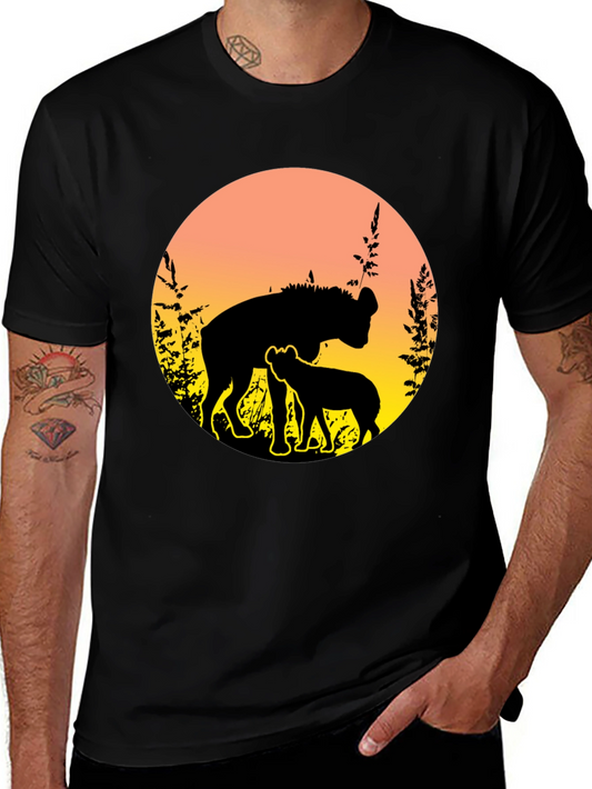 Hyena Sunset Graphic Tee - Unique Wildlife T-Shirt