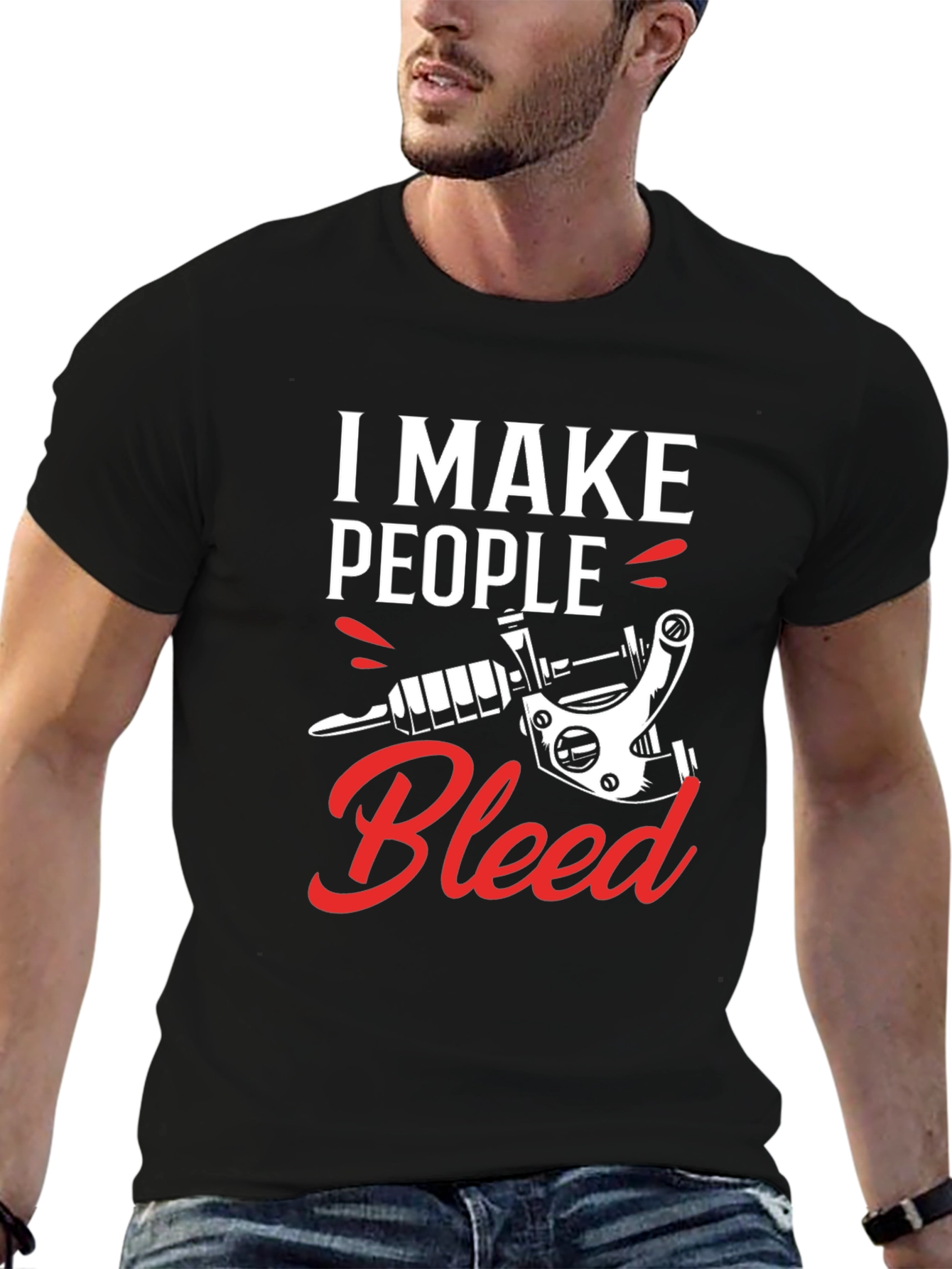 I Make People Bleed Tattoo Artist Black T-Shirt