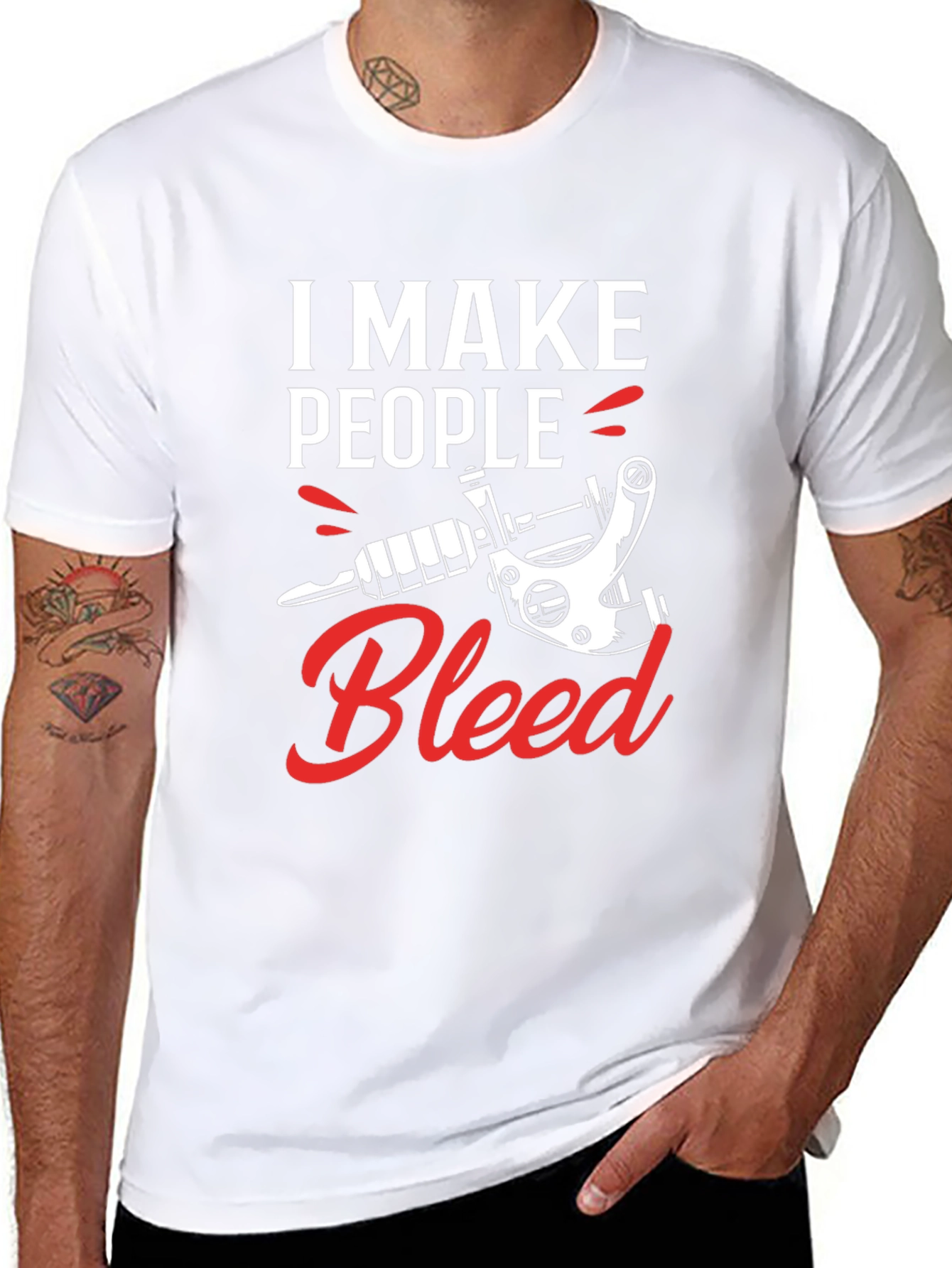 I Make People Bleed Tattoo Artist Black T-Shirt