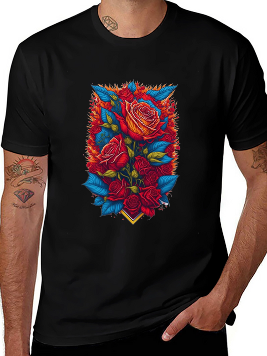 Floral Rose T-Shirt - Bold Graphic Print