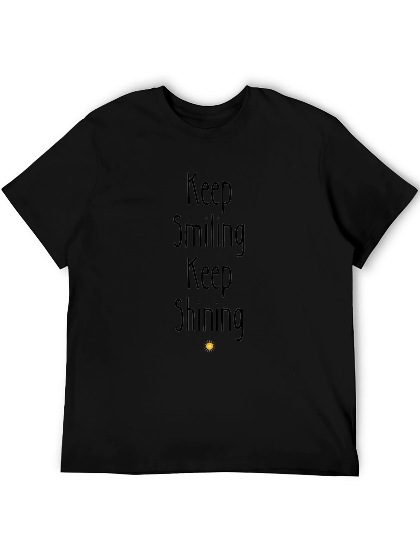 Keep Smiling Graphic Tee - Black Inspirational