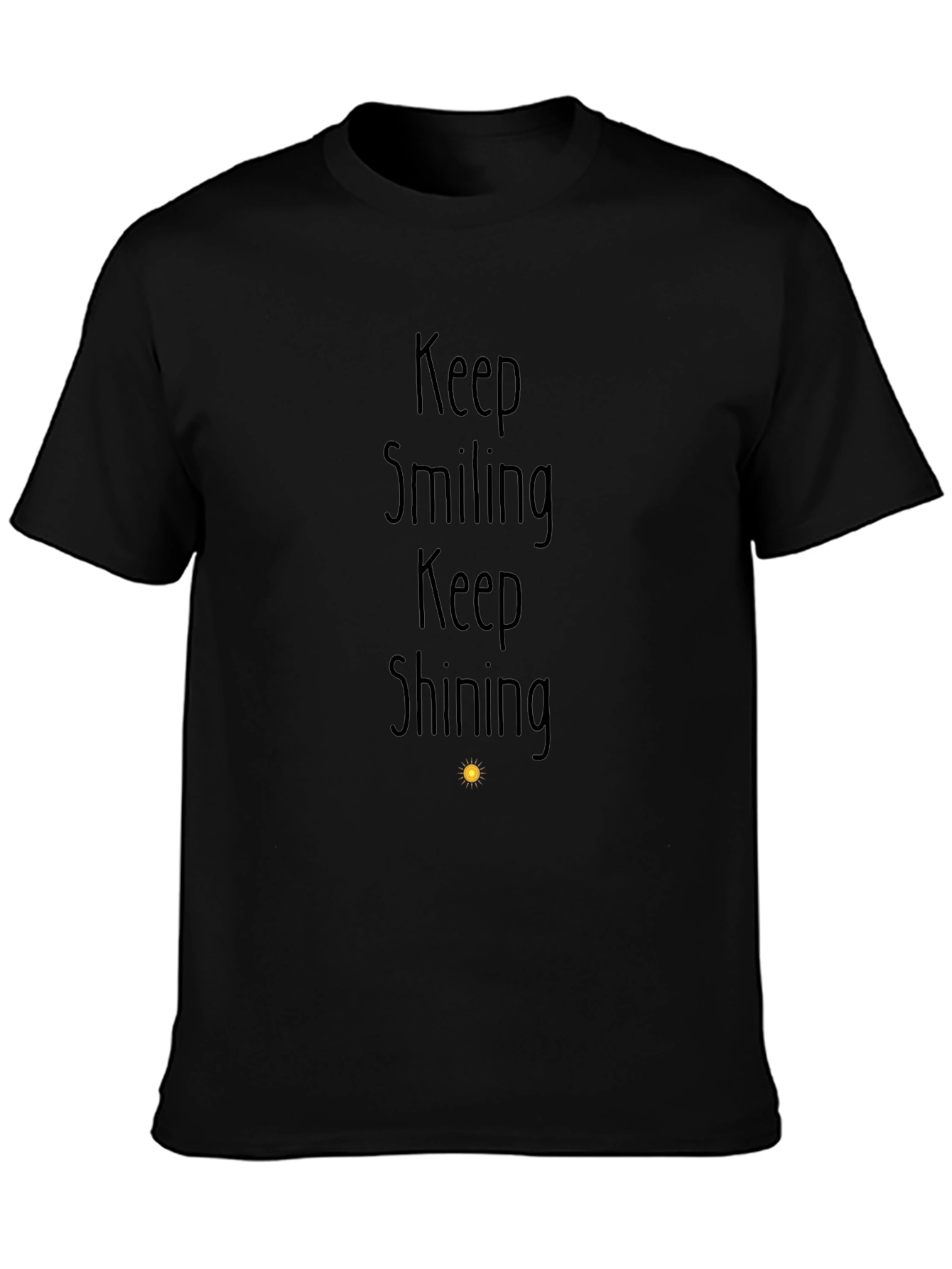 Keep Smiling Graphic Tee - Black Inspirational